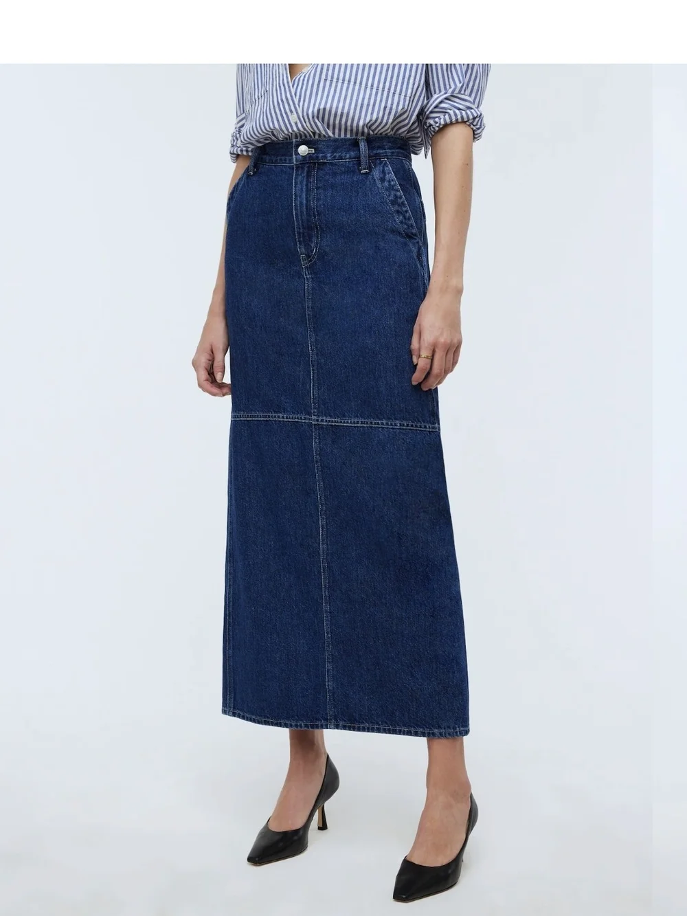 Madewell Denim Carpenter Maxi Skirt In Handlon Wash